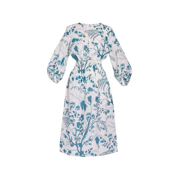 Erdem Botanical Print Cotton Linen Midi Dress - Dresses - British Romantic Luxury at Coveti