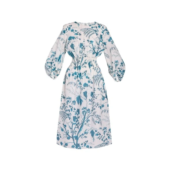 Erdem Botanical Print Cotton Linen Midi Dress - Dresses - British Romantic Luxury at Coveti