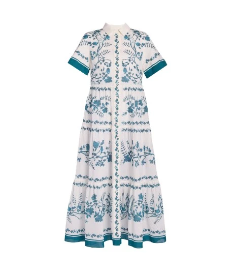 Erdem-Botanical-Print-Cotton-Linen-Tiered-Midi-Shirt-Dress-coveti96326_nobg Erdem Botanical Print Cotton Linen Tiered Midi Shirt Dress - Dresses - British Romantic Luxury at Coveti