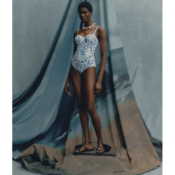 Erdem Botanical Print One Piece Swimsuit - Beachwear - British Romantic Luxury at Coveti