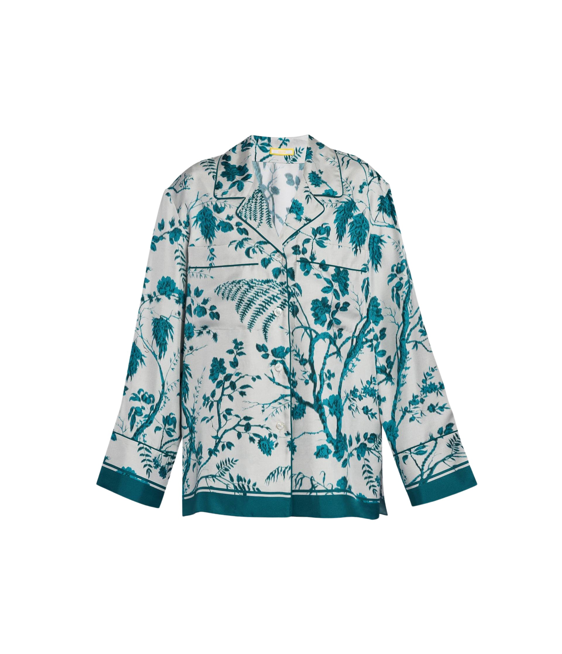 Erdem Botanical Print Silk Twill Pyjama Shirt