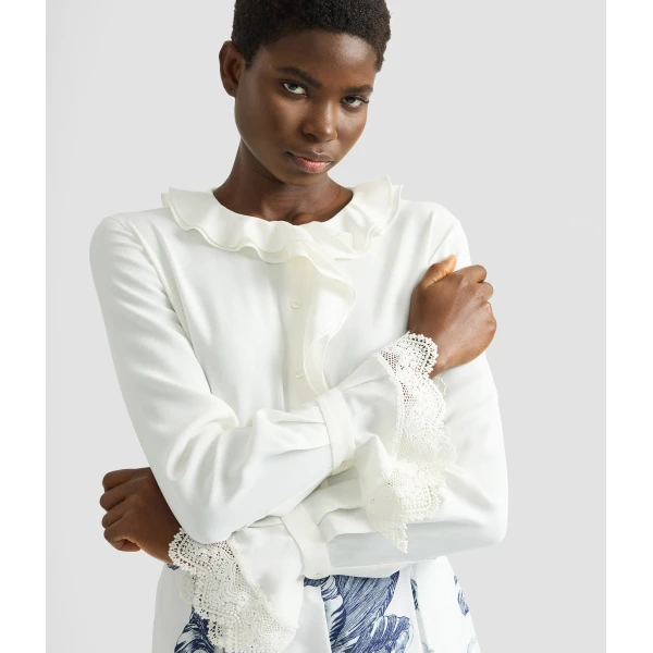 Erdem Cady Long Sleeve Shirt - Tops - British Romantic Luxury at Coveti