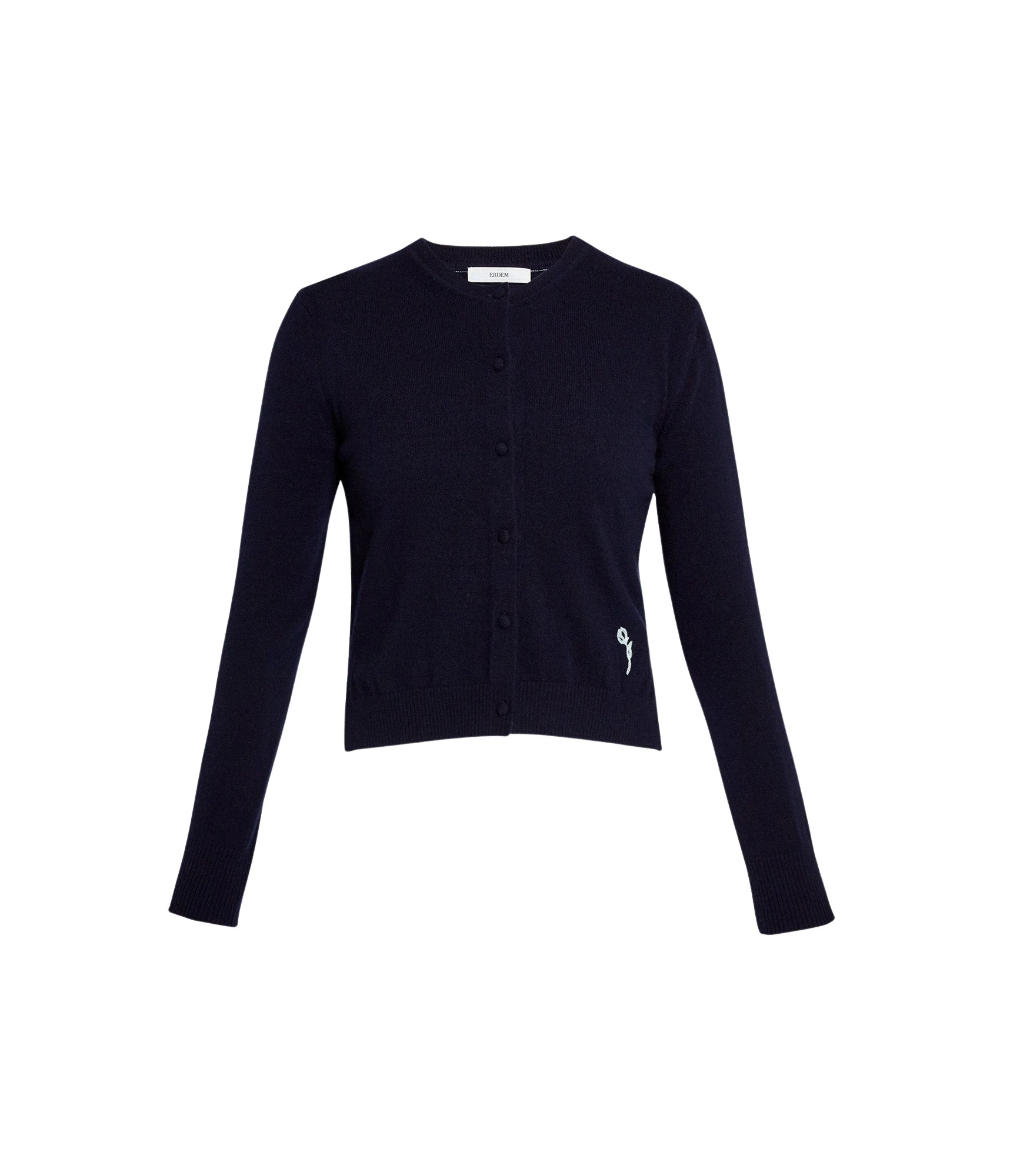 Erdem-Cashmere-Crew-Neck-Cardigan-coveti-542897_nobg Erdem Cashmere Crew Neck Cardigan - Knitwear - British Romantic Luxury at Coveti