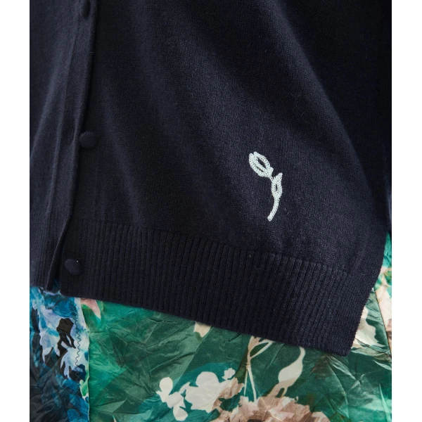 Erdem Cashmere Crew Neck Cardigan - Knitwear - British Romantic Luxury at Coveti