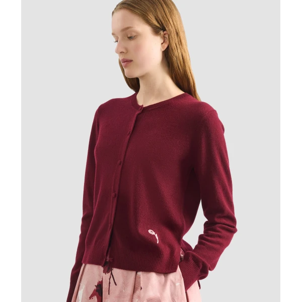 Erdem Cashmere Crew Neck Cardigan - Knitwear - British Romantic Luxury at Coveti