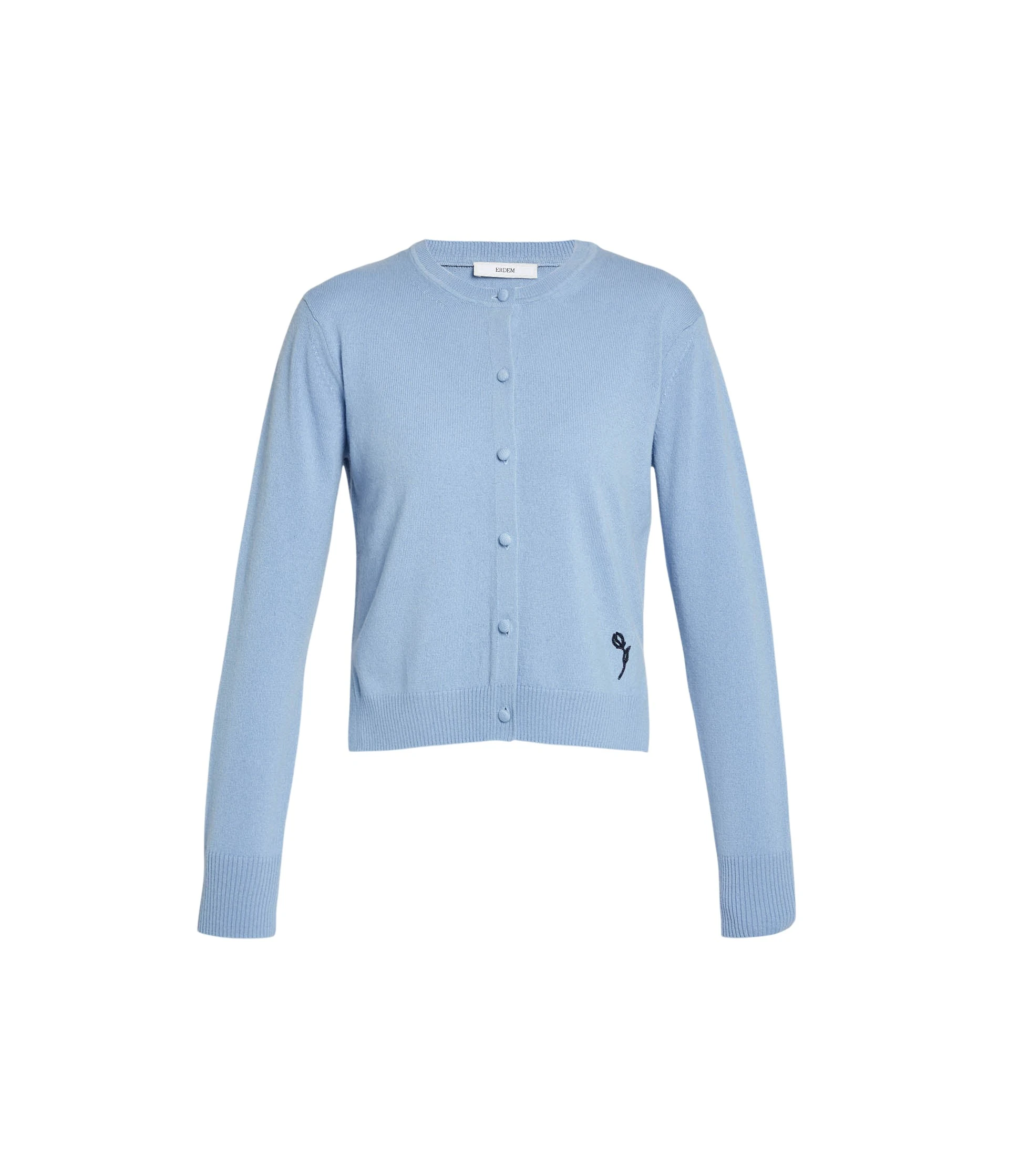 Erdem-Cashmere-Crew-Neck-Cardigan-coveti80932_nobg Erdem Cashmere Crew Neck Cardigan - Knitwear - British Romantic Luxury at Coveti