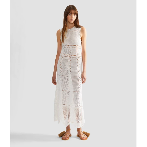 Erdem Cotton Crochet Flared Midi Dress - Dresses - British Romantic Luxury at Coveti