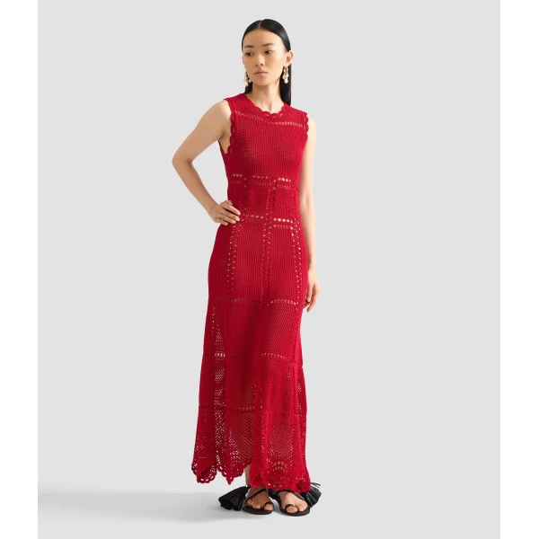 Erdem Cotton Crochet Flared Midi Dress - Dresses - British Romantic Luxury at Coveti
