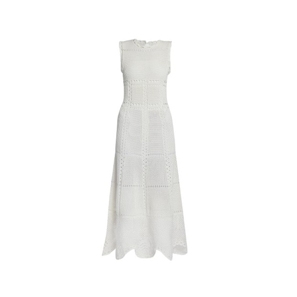 Erdem Cotton Crochet Flared Midi Dress - Dresses - British Romantic Luxury at Coveti