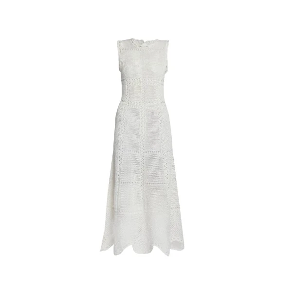Erdem Cotton Crochet Flared Midi Dress - Dresses - British Romantic Luxury at Coveti