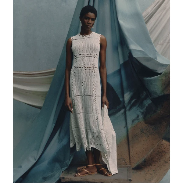 Erdem Cotton Crochet Flared Midi Dress - Dresses - British Romantic Luxury at Coveti