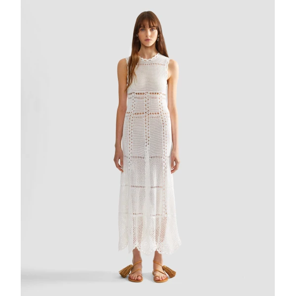 Erdem Cotton Crochet Flared Midi Dress - Dresses - British Romantic Luxury at Coveti