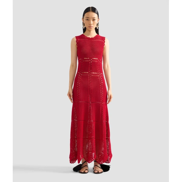 Erdem Cotton Crochet Flared Midi Dress - Dresses - British Romantic Luxury at Coveti