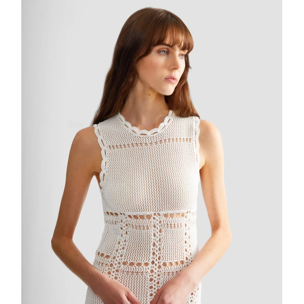 Erdem Cotton Crochet Flared Midi Dress - Dresses - British Romantic Luxury at Coveti