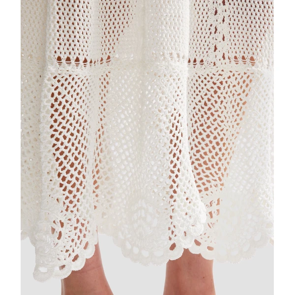 Erdem Cotton Crochet Flared Midi Dress - Dresses - British Romantic Luxury at Coveti
