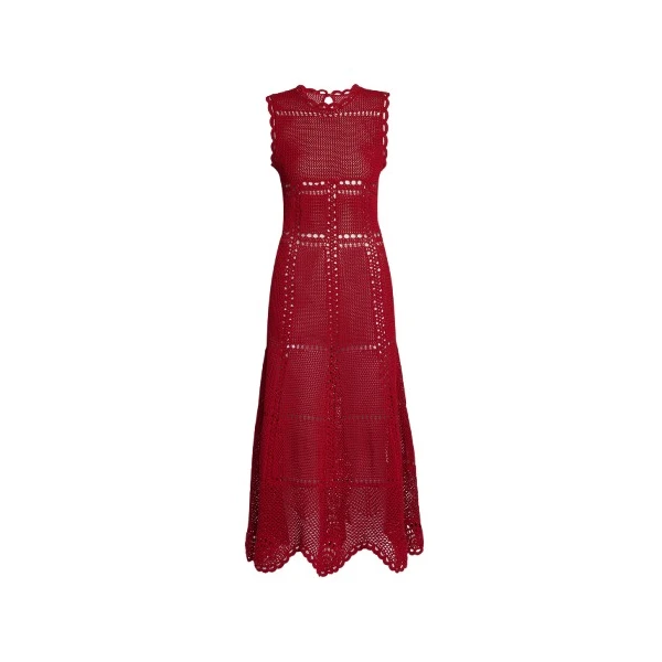 Erdem Cotton Crochet Flared Midi Dress - Dresses - British Romantic Luxury at Coveti