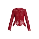 Erdem Cotton Crochet Peplum Cardigan - Knitwear - British Romantic Luxury at Coveti