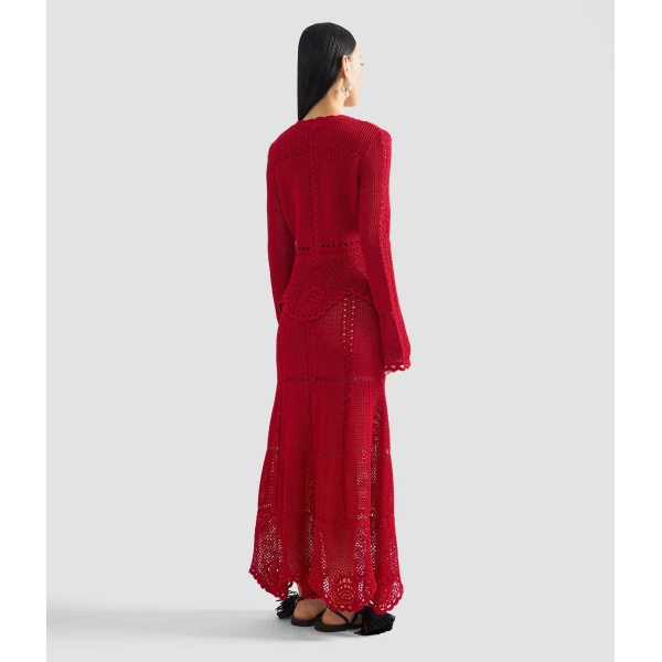 Erdem Cotton Crochet Peplum Cardigan - Knitwear - British Romantic Luxury at Coveti