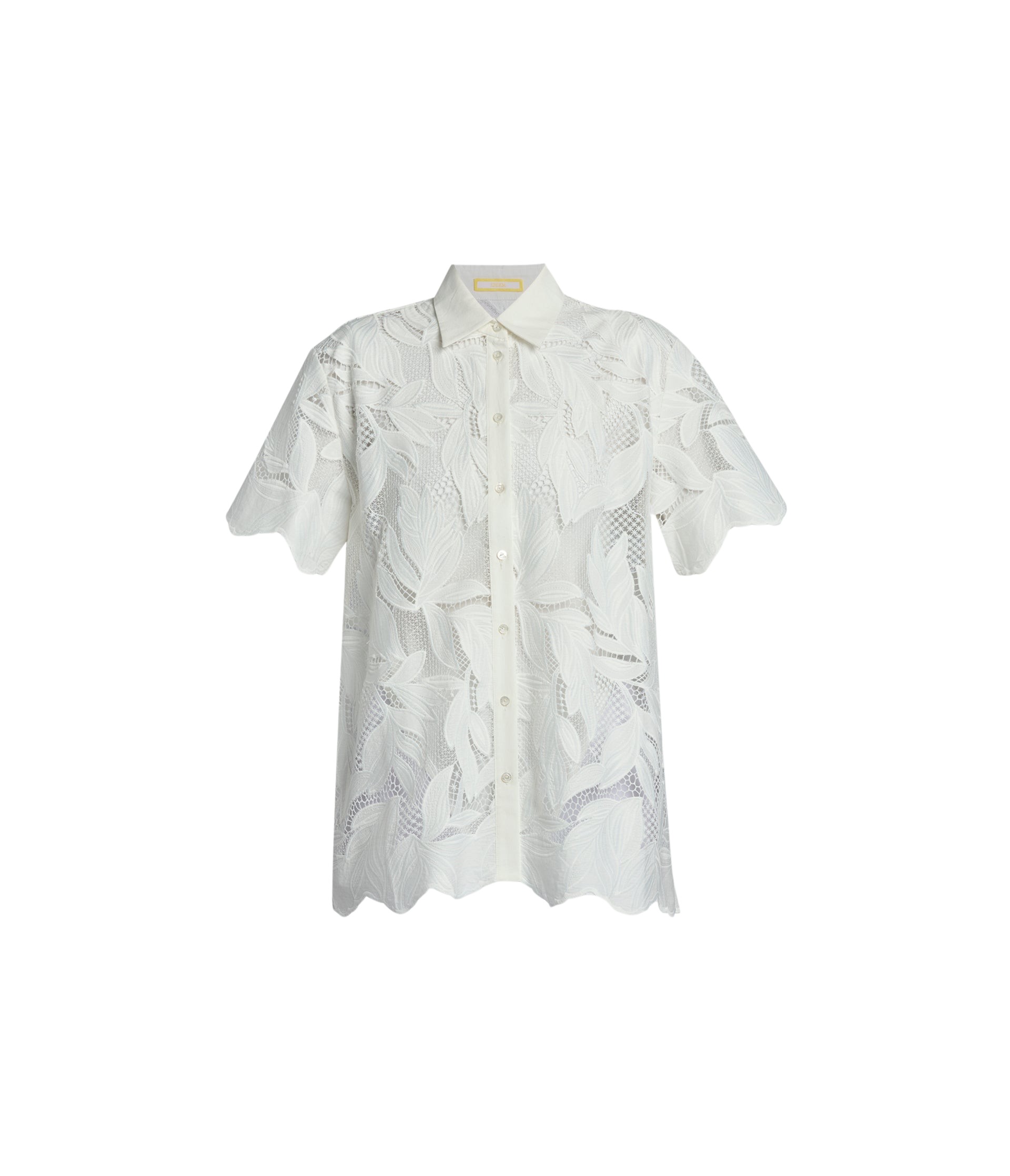 Erdem Cotton Cutwork Short Sleeve Shirt