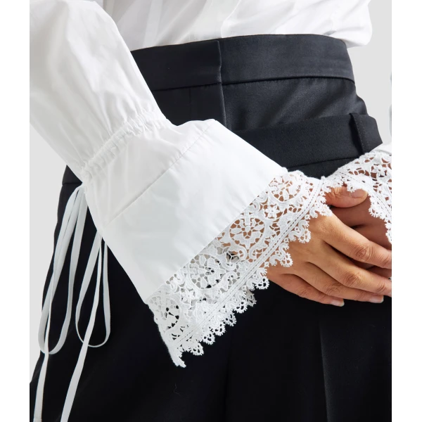 Erdem Cotton Poplin Long Sleeve Shirt - Tops - British Romantic Luxury at Coveti
