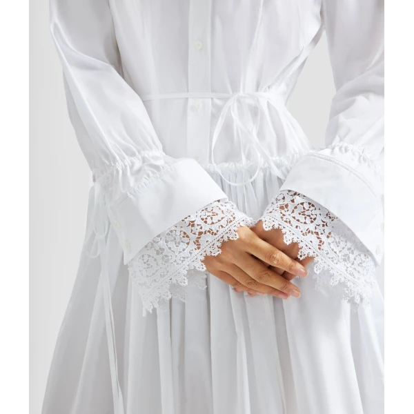 Erdem Cotton Poplin Shirt Dress - Dresses - British Romantic Luxury at Coveti