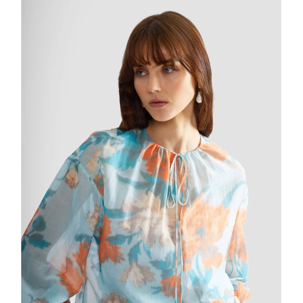 Erdem Cotton Silk Voile Long Sleeve Blouse - Tops - British Romantic Luxury at Coveti