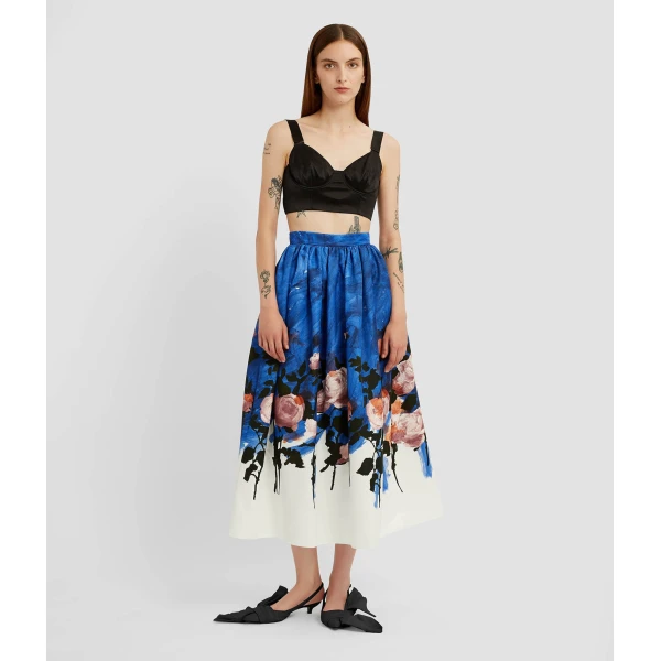 Erdem Crepe Black Satin Bralet - Tops - British Romantic Luxury at Coveti