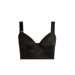 Erdem Crepe Black Satin Bralet - Tops - British Romantic Luxury at Coveti