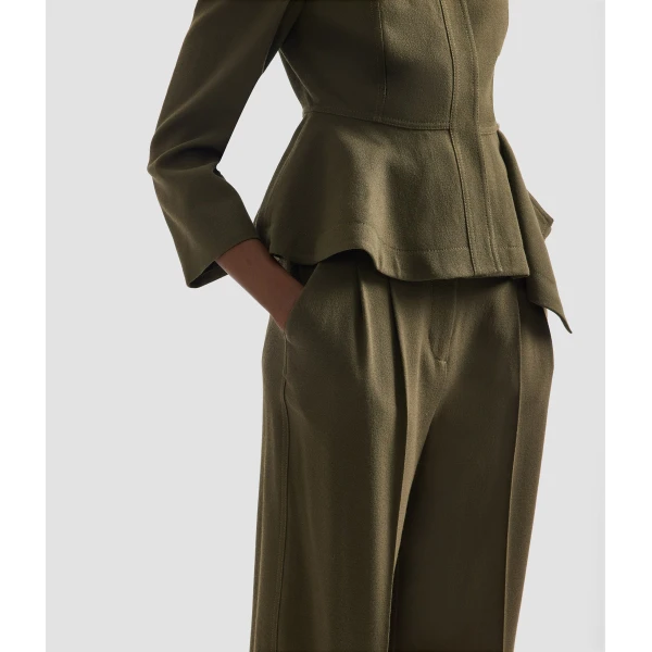 Erdem Crepe Wide Leg Trouser - Pants - British Romantic Luxury at Coveti