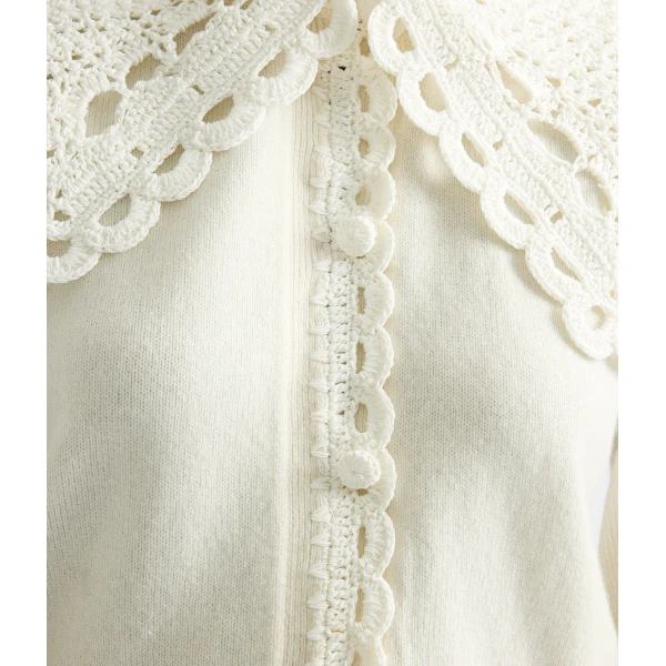 Erdem Crew Neck Cardigan - Knitwear - British Romantic Luxury at Coveti