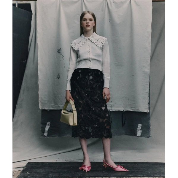 Erdem Crew Neck Cardigan - Knitwear - British Romantic Luxury at Coveti