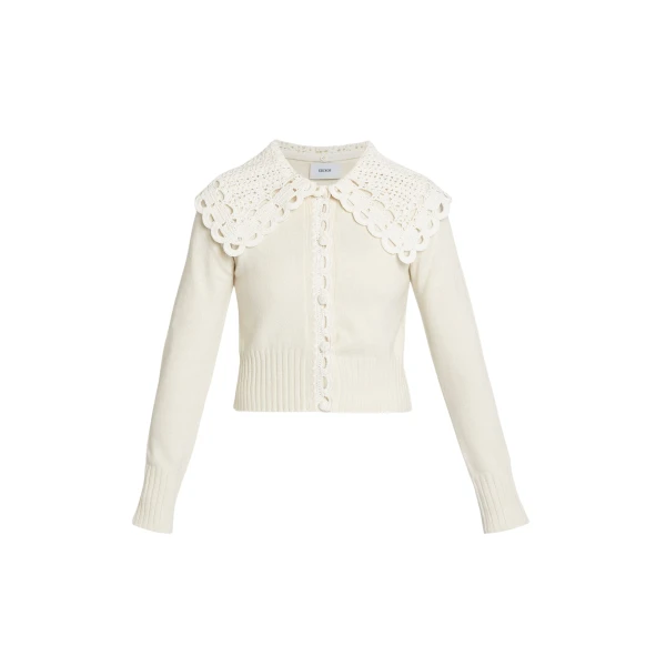 Erdem Crew Neck Cardigan - Knitwear - British Romantic Luxury at Coveti