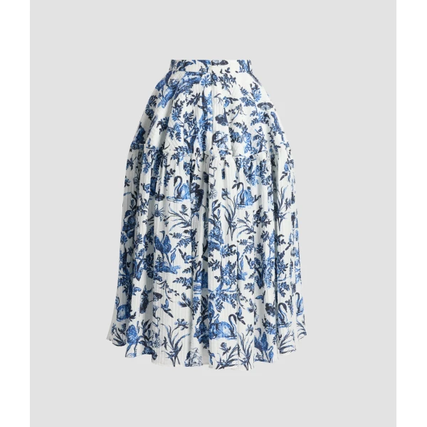 Erdem Crinkled Jacquard Midi Full Skirt - Skirts - British Romantic Luxury at Coveti