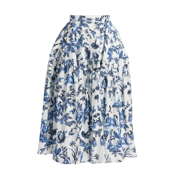 Erdem Crinkled Jacquard Midi Full Skirt - Skirts - British Romantic Luxury at Coveti