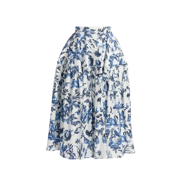 Erdem Crinkled Jacquard Midi Full Skirt - Skirts - British Romantic Luxury at Coveti