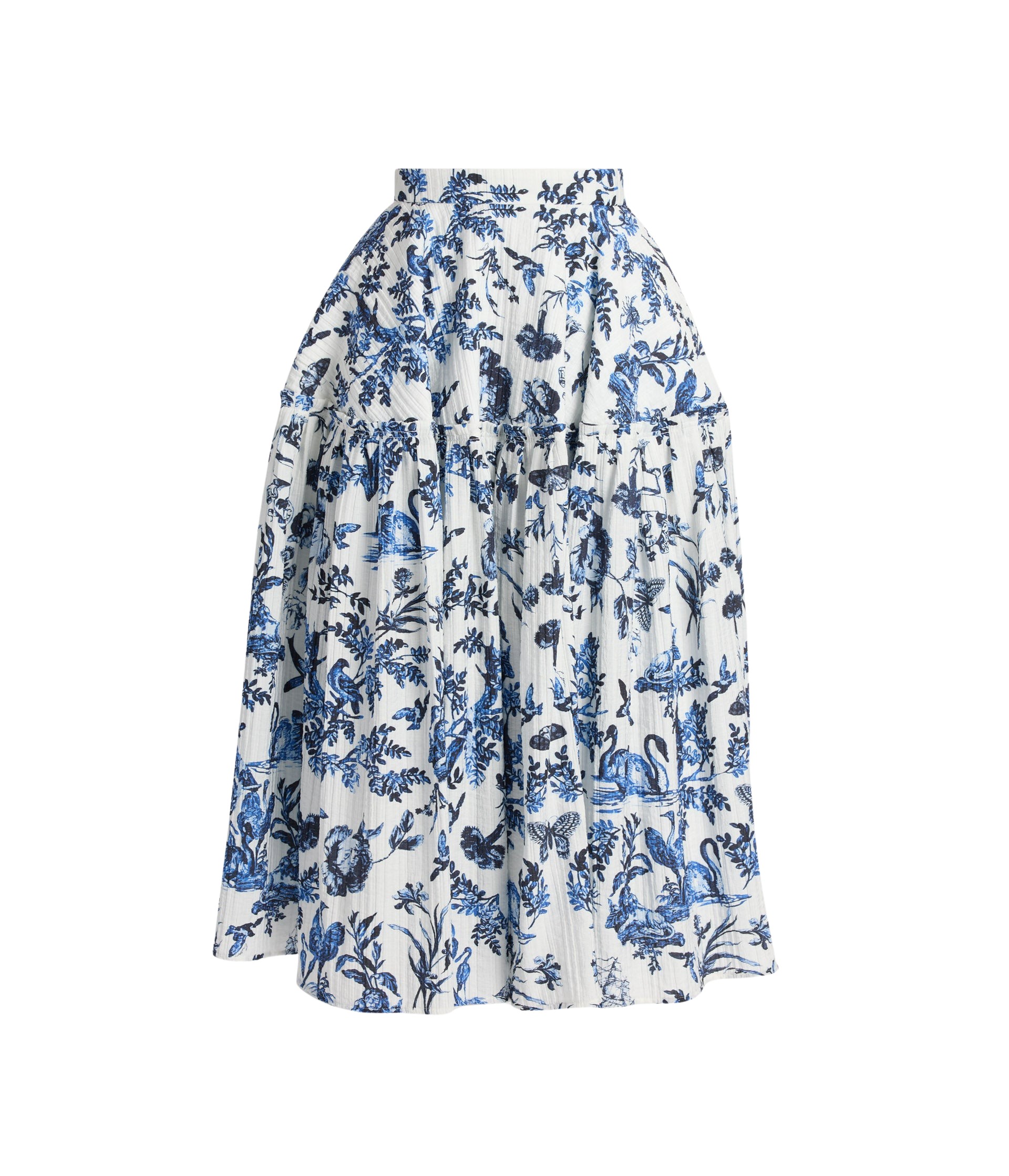 Erdem Crinkled Jacquard Midi Full Skirt - Skirts - British Romantic Luxury at Coveti