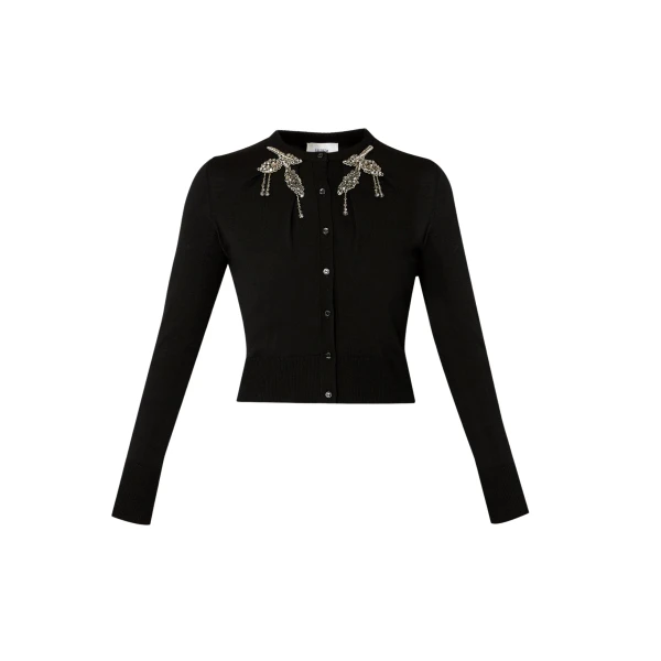 Erdem Cropped Cardigan - Knitwear - British Romantic Luxury at Coveti