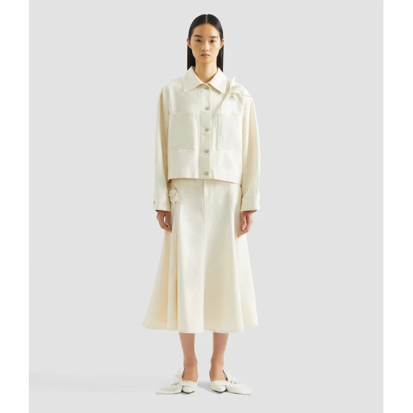 Erdem Denim Flared Midi Skirt - Skirts - British Romantic Luxury at Coveti