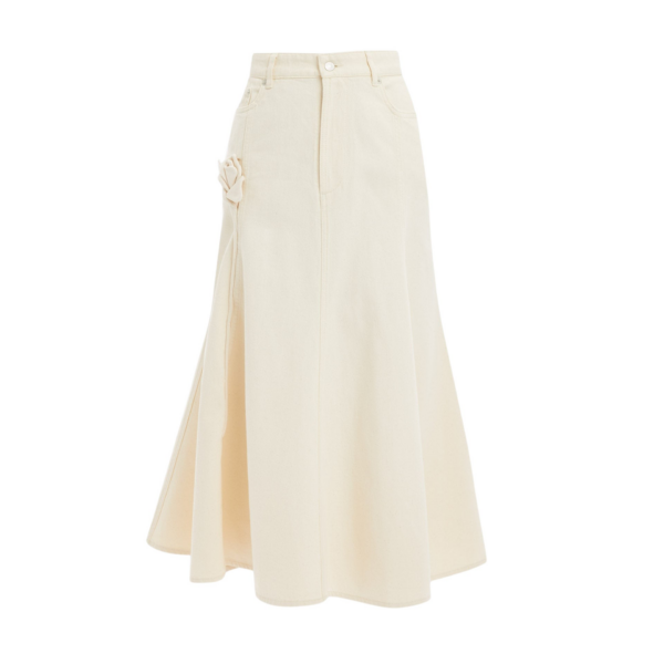 Erdem Denim Flared Midi Skirt - Skirts - British Romantic Luxury at Coveti