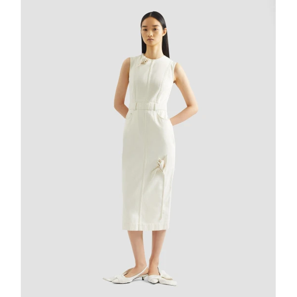 Erdem Denim Sleeveless Midi Dress - Dresses - British Romantic Luxury at Coveti