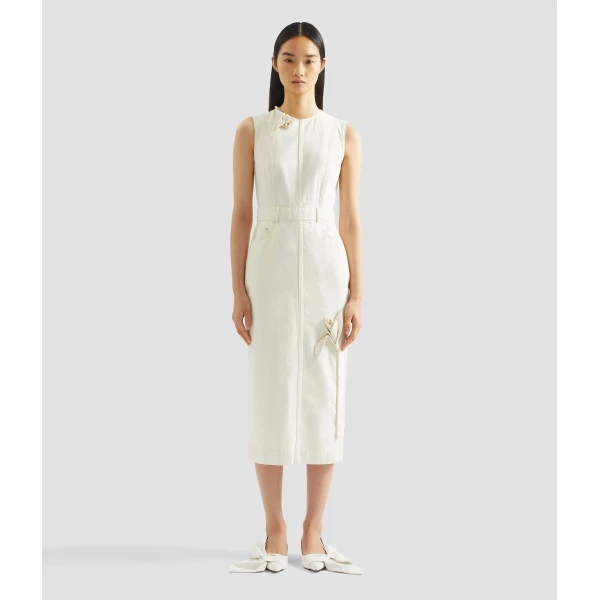 Erdem Denim Sleeveless Midi Dress - Dresses - British Romantic Luxury at Coveti