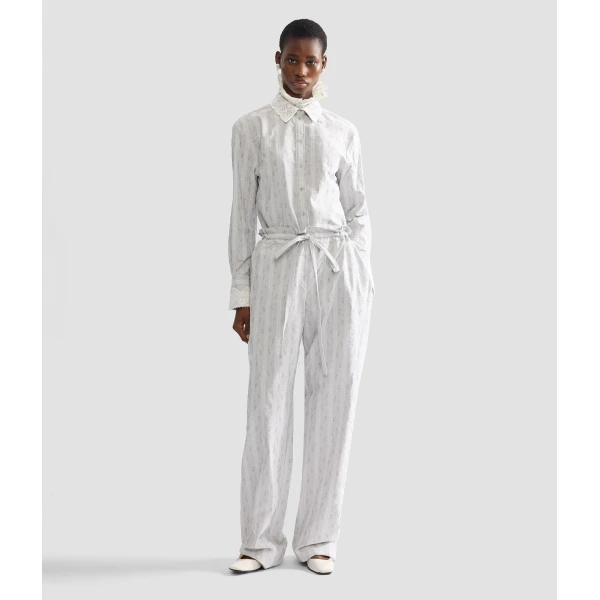 Erdem Ditsy Cotton Stripe Drawstring Trouser - Pants - British Romantic Luxury at Coveti
