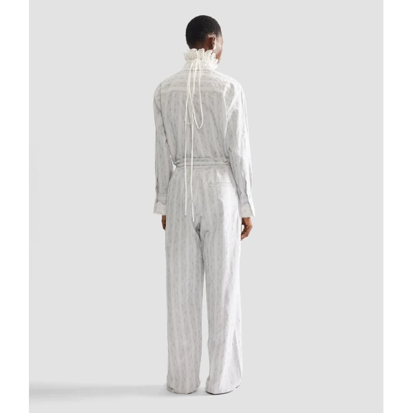 Erdem Ditsy Cotton Stripe Long Sleeve Shirt - Tops - British Romantic Luxury at Coveti