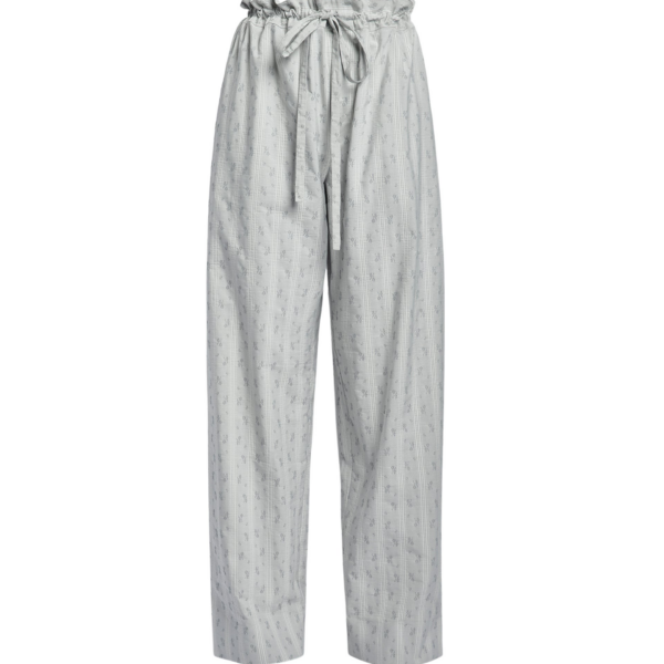 Erdem Ditsy Cotton Stripe Drawstring Trouser - Pants - British Romantic Luxury at Coveti