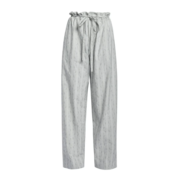 Erdem Ditsy Cotton Stripe Drawstring Trouser - Pants - British Romantic Luxury at Coveti