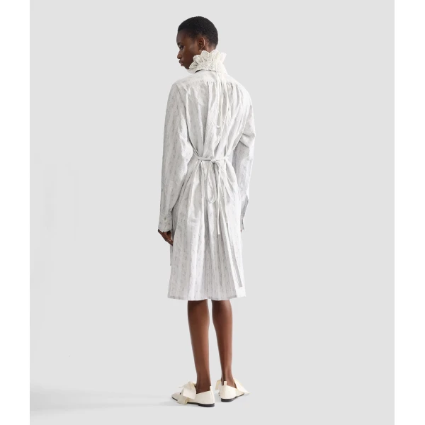 Erdem Ditsy Cotton Stripe Long Sleeve Mini Shirt Dress - Dresses - British Romantic Luxury at Coveti