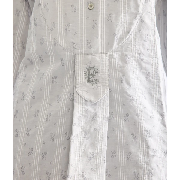 Erdem Ditsy Cotton Stripe Long Sleeve Mini Shirt Dress - Dresses - British Romantic Luxury at Coveti