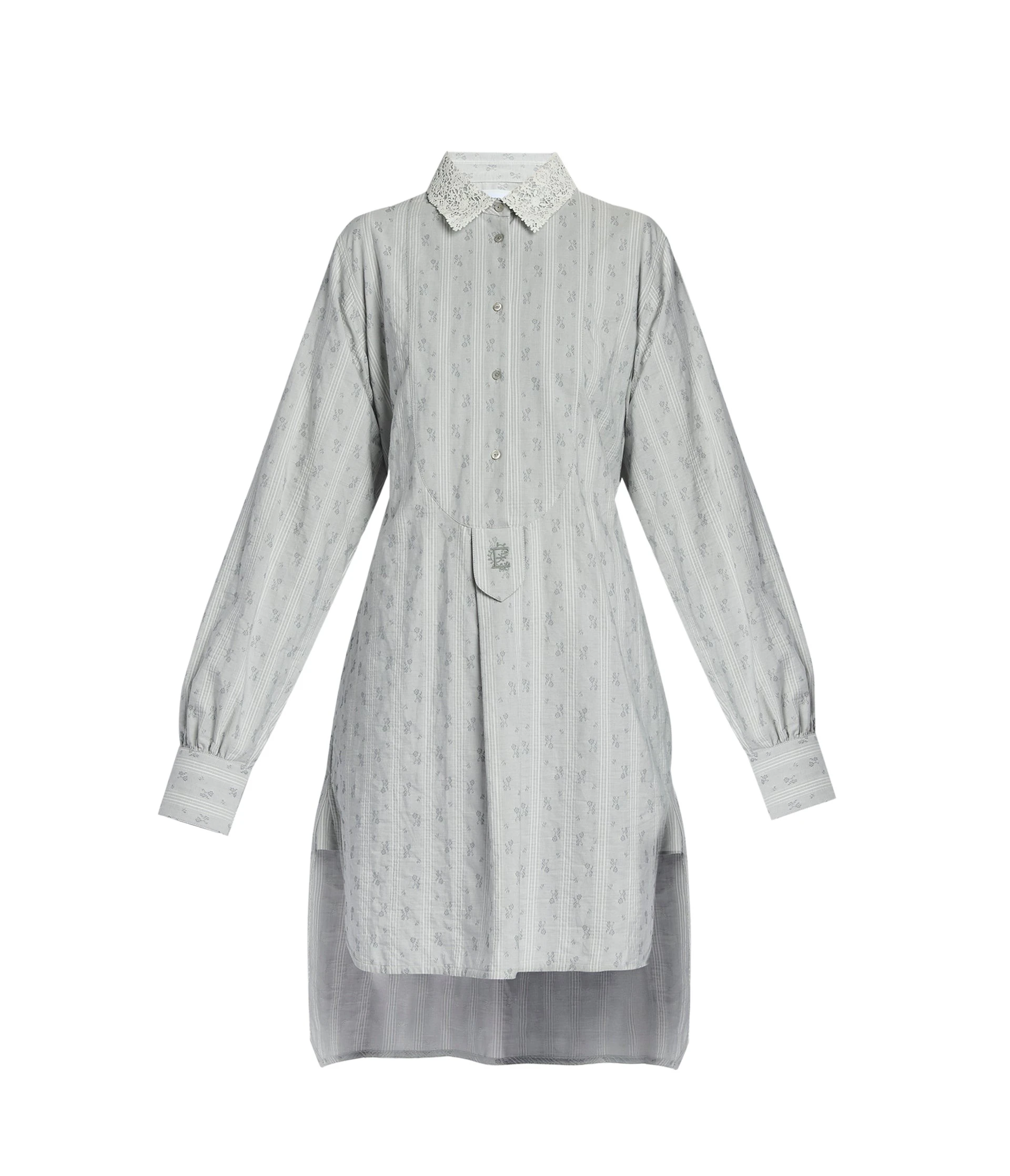 Erdem-Ditsy-Cotton-Stripe-Long-Sleeve-Mini-Shirt-Dress-coveti88401_nobg Erdem Ditsy Cotton Stripe Long Sleeve Mini Shirt Dress - Dresses - British Romantic Luxury at Coveti