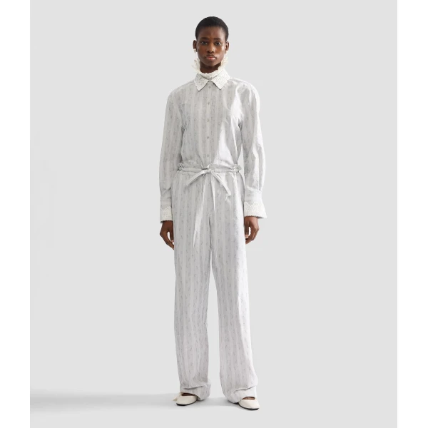 Erdem Ditsy Cotton Stripe Long Sleeve Shirt - Tops - British Romantic Luxury at Coveti