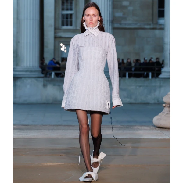 Erdem Ditsy Cotton Stripe Long Sleeve Shirt - Tops - British Romantic Luxury at Coveti